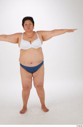 Whole Body Woman T poses Asian Overweight Street photo references